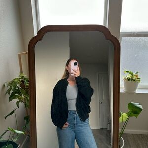 Carly Jean Los Angeles Black Alex Bomber Jacket